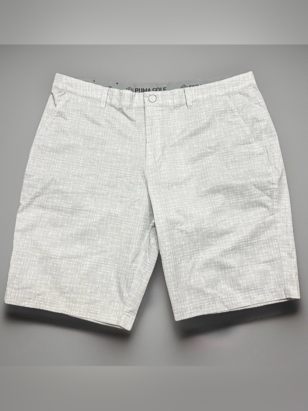 Puma Light Gray Textured Golf Shorts